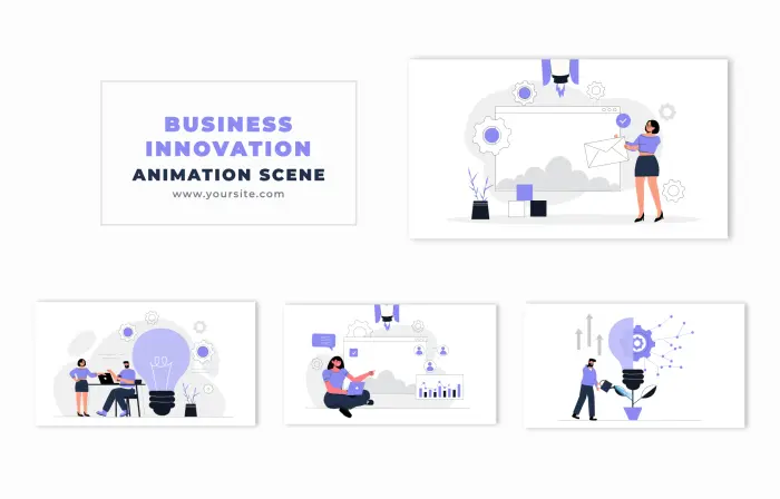 Corporate Creativity Flat Vector Animation Scene